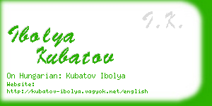 ibolya kubatov business card